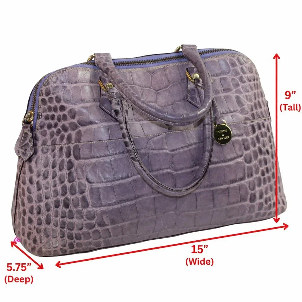 Dooney & Bourke Alto Wisteria Croc Embossed Leather Domed Bowler Satchel - Picture 11 of 11